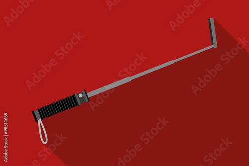 Selfie Stick mit rotem Hintergrund