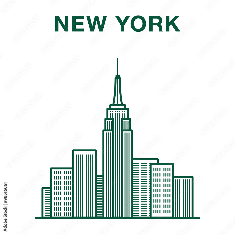 Manhattan panorama of a skyscraper. Made in line art style
Manhattan panorama of a skyscraper. Made in line art style