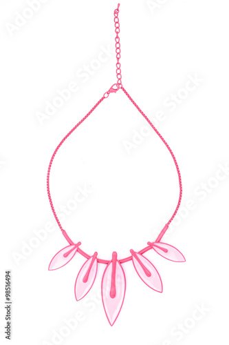 pink necklace isolated on white © vitaly tiagunov