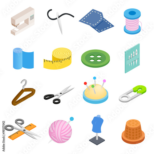 Sewing isometric 3d icon