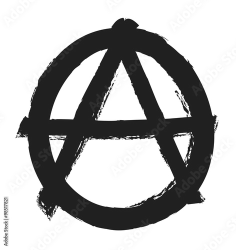 grunge anarchy symbol, design element