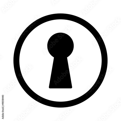Vintage door keyhole access line art icon for apps and websites
