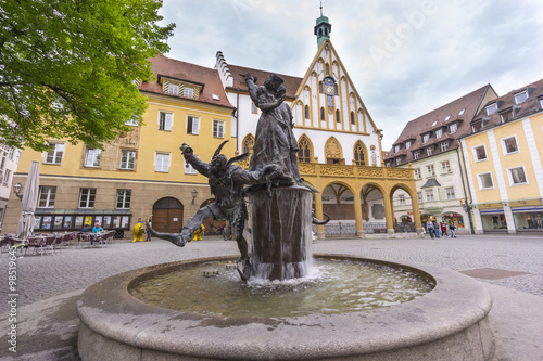 Tableau sur toile Street view of Amberg, a old medieval town in Bavaria, Germany.