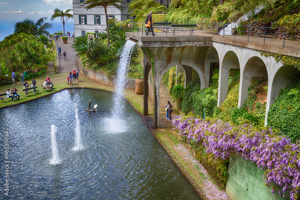 Scenic of Monte Palace Tropical Garden. Funchal, Madeira Island, Portugal