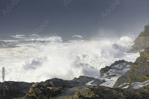 Swells of a Decade Crashing Against the Cliffs of Shore Acres State Park, Coos Bay Oregon