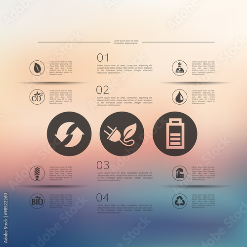 ecology infographic with unfocused background