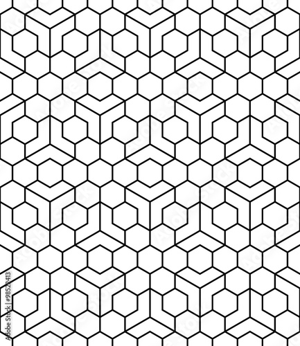 Vector modern seamless sacred geometry pattern, black and white abstract geometric background, pillow print, monochrome retro texture, hipster fashion design