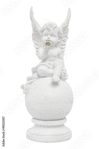 Fototapet cherub figurine isolated on white