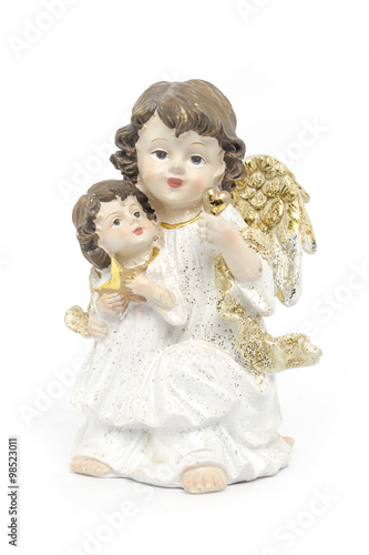 Christmas angel figurine isolated on white