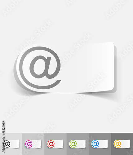 realistic design element. email