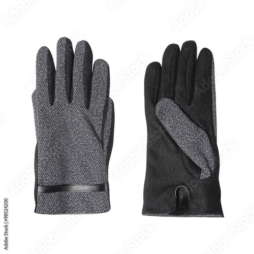 fashionable gloves on a white background