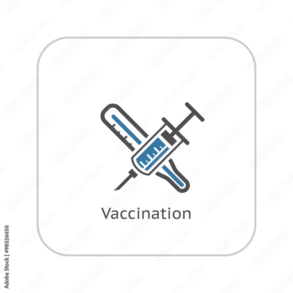 Vaccination and Medical Services Icon. Flat Design.