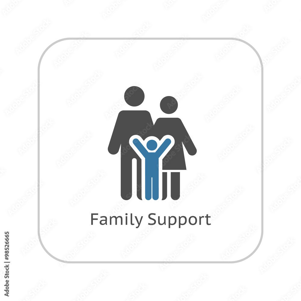 Family Support Icon. Flat Design. Family Support Icon. Flat Design.