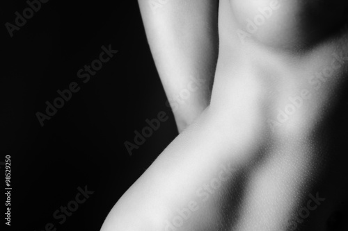 Naked woman breast and hip