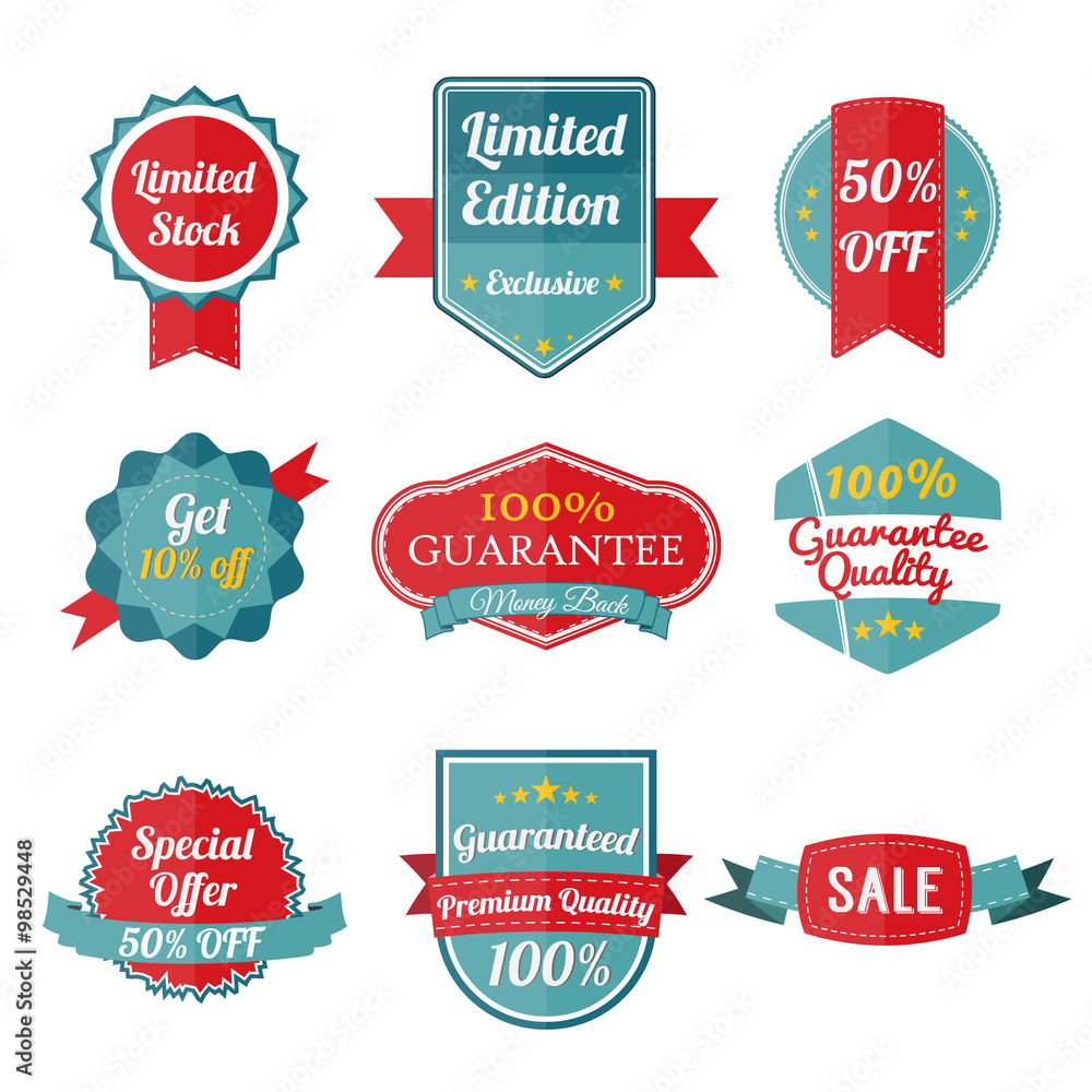 Fototapeta premium Set Of SALE stickers on white background.