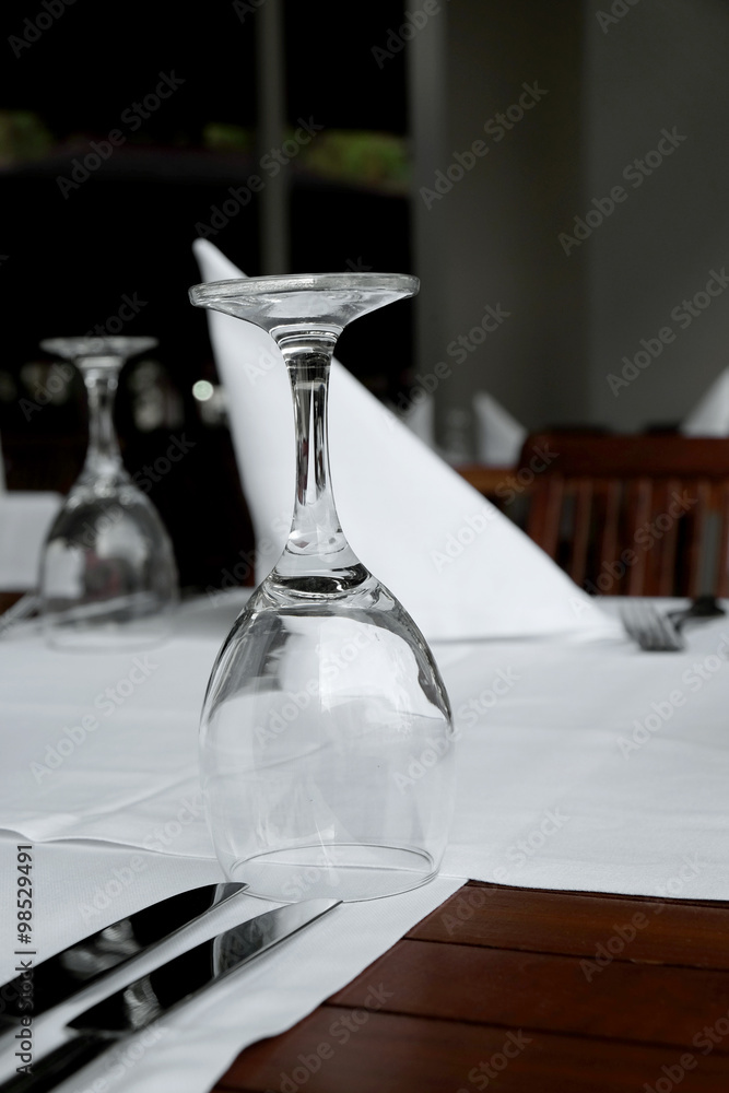 Served table in a restaurant closeup Served table in a restaurant closeup