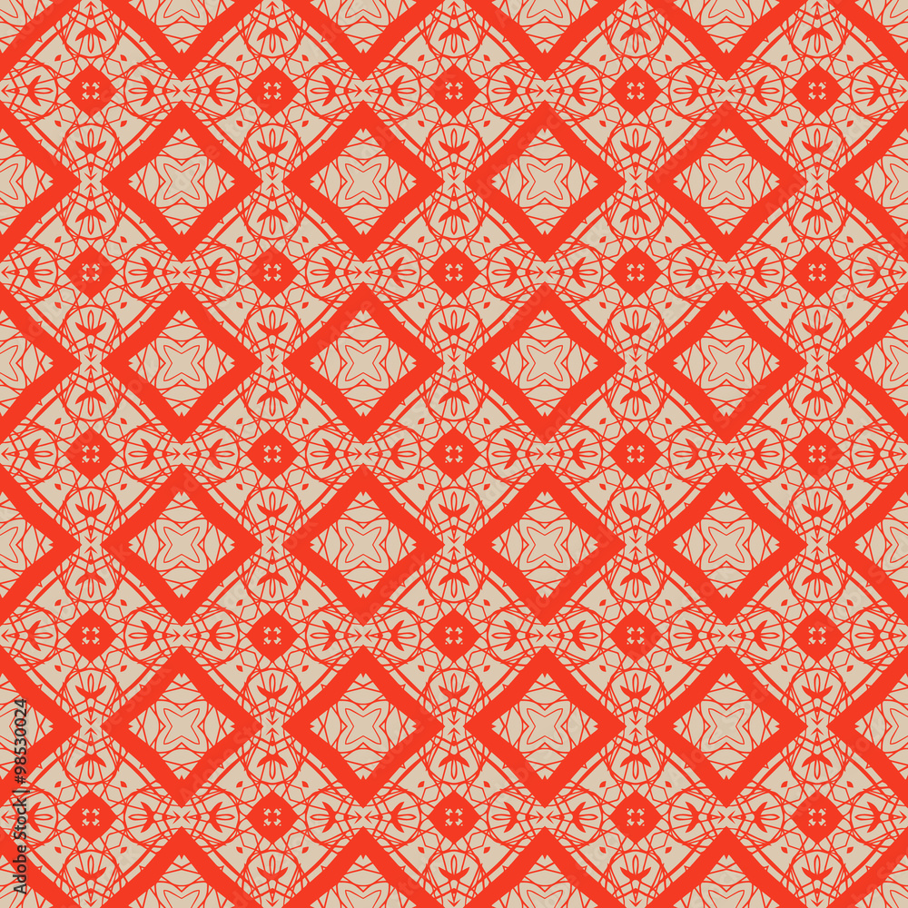 Abstract seamless pattern in two colors.
Hand drawn ornamental wallpaper or textile pattern in trendy colors, vector format. Drop it into your swatches palette and fill your shapes with the pattern. Abstract seamless pattern in two colors.
Hand drawn ornamental wallpaper or textile pattern in trendy colors, vector format. Drop it into your swatches palette and fill your shapes with the pattern.