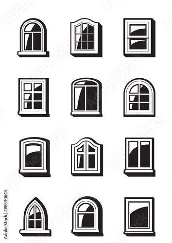 Different windows of buildings - vector illustration