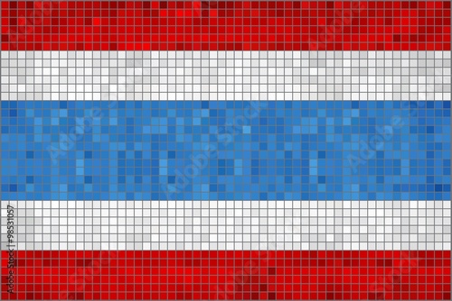 Flag of Thailand - Illustration, 
Abstract Mosaic of Thai Flag, 
Grunge mosaic of Thailand Flag, 
Abstract grunge mosaic vector
