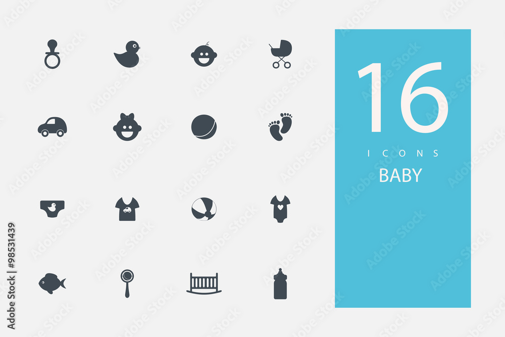 collection of icons in style flat gray color on topic children's collection of icons in style flat gray color on topic children's