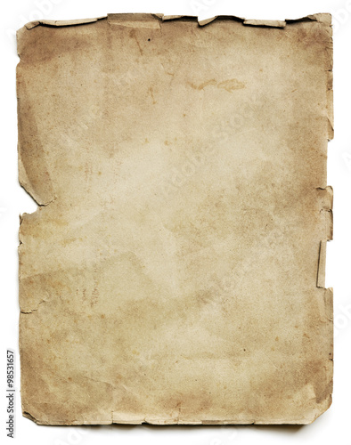 Old Paper Sheet Isolated