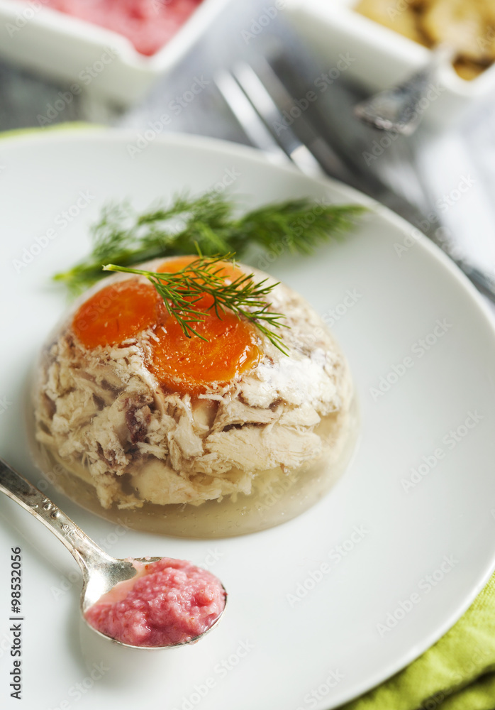 Chicken galantine aspic Chicken galantine aspic