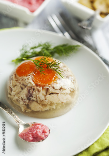 Chicken galantine aspic