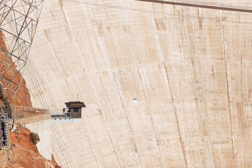 Observation post on the Hoover Dam. Security post at Hoover Dam overlooking at the dam.