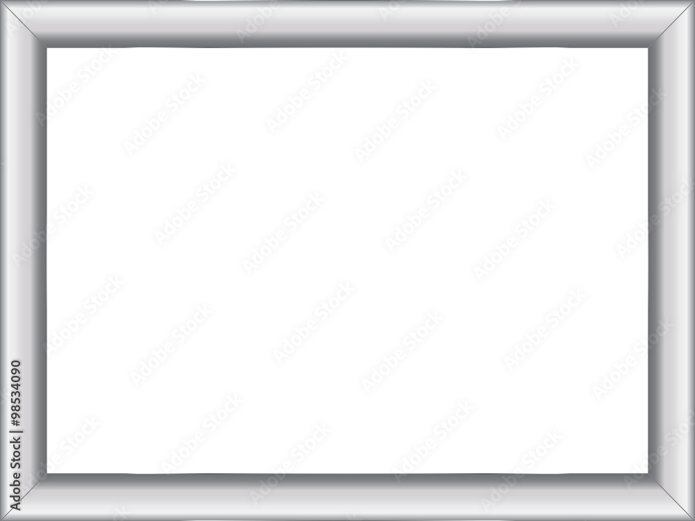 illustration of a basic silver frame with room for text on white background, vector image, eps10 illustration of a basic silver frame with room for text on white background, vector image, eps10