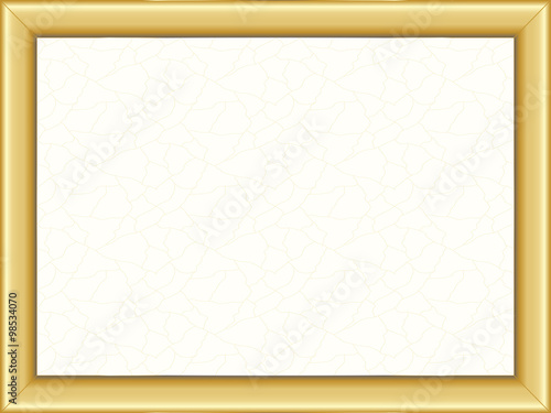 illustration of a basic golden frame with room for text on vintage background, vector image, eps10