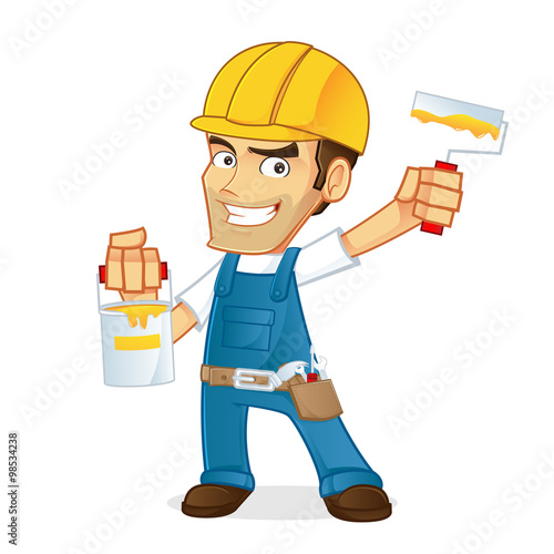 Cartoon illustration of a Handyman