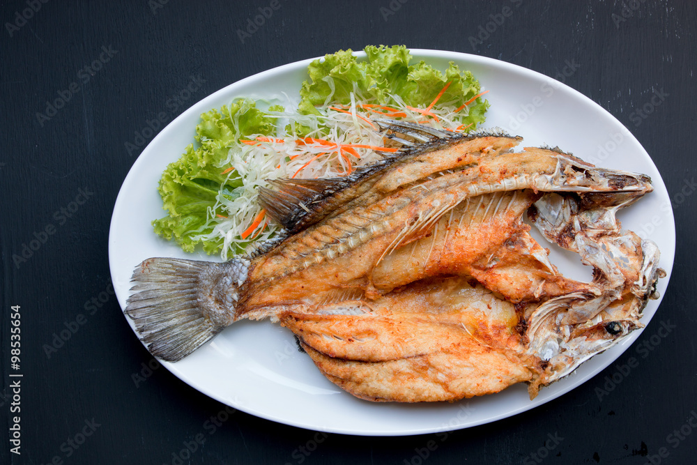 Fish dish - Deep fried Snapper fish Fish dish - Deep fried Snapper fish