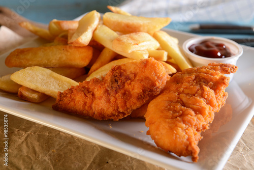 Картината върху платно fish and chips