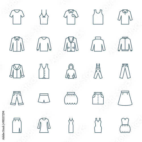 Clothes vector icons set