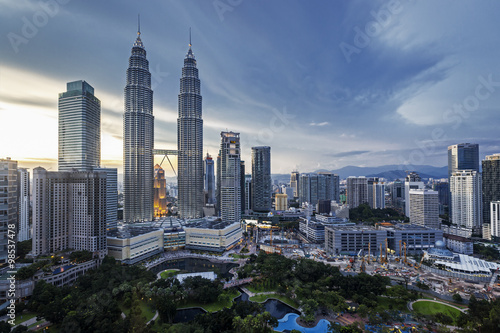 Petronas Towers Kuala Lumpur Skyline at Dusk photo