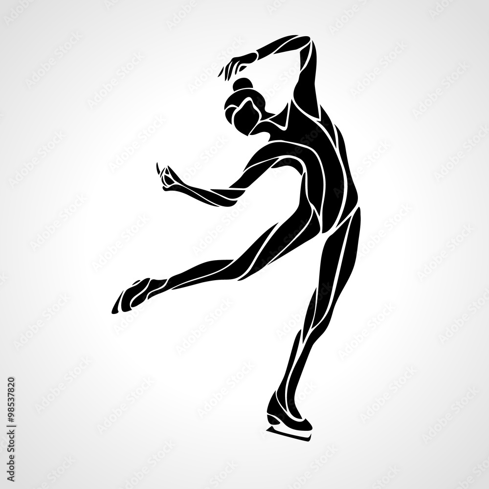 Fototapeta premium Winter sport. Ladies figure skating. Ice show.