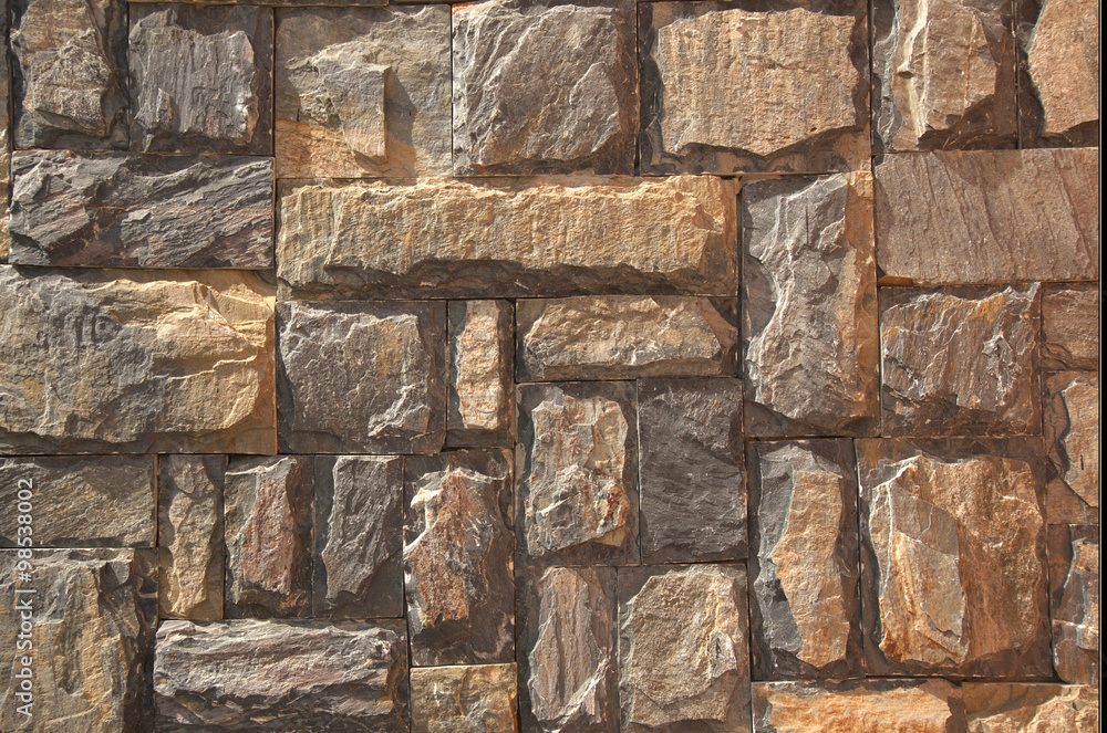 Seamless texture of brown stone Stone tile floor paving fragment