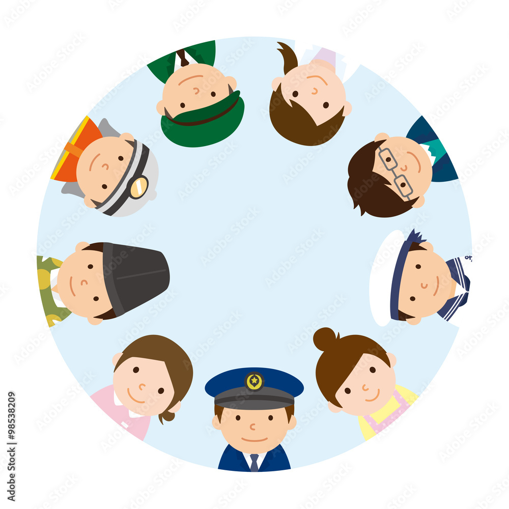 いろいろな仕事 人の輪 03 Stock イラスト Adobe Stock