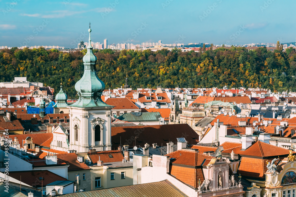 Obraz premium Famous scene, cityscape of Prague, Czech Republic.