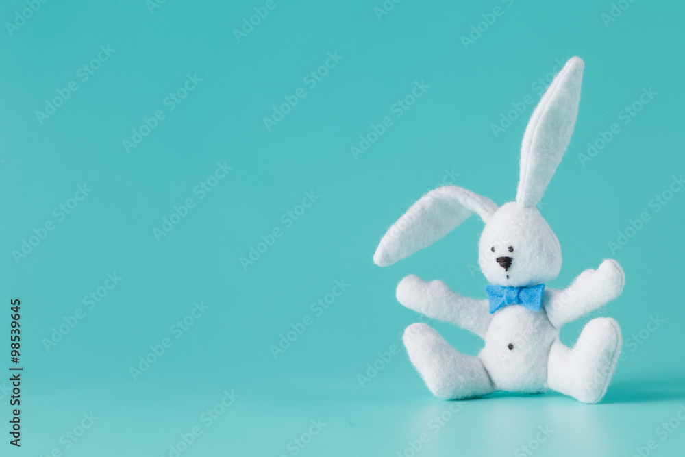 Obraz premium Cute white rabbit toy