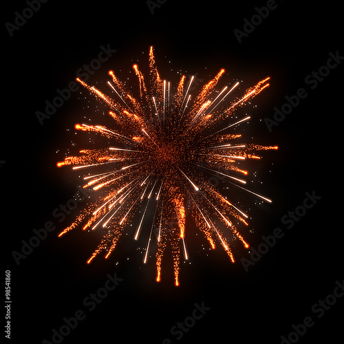 orange firework on black background photo
