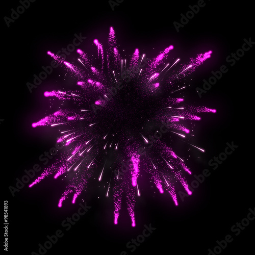 purple firework on black background