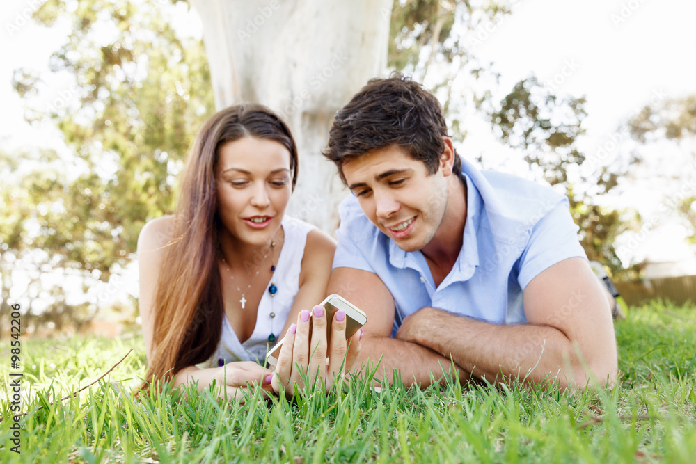 Young couple in the park Young couple in the park