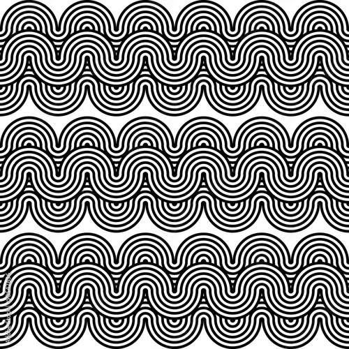 Design seamless monochrome waving zigzag pattern