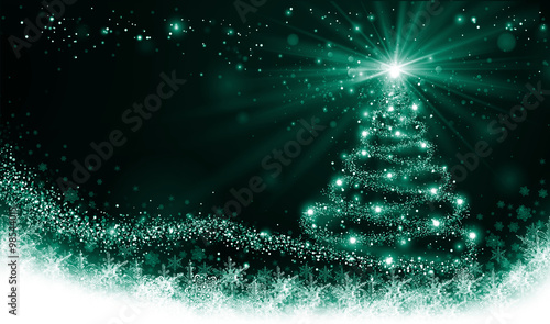 Shining green Christmas tree