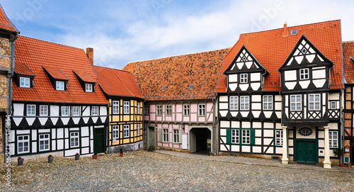 Fachwerk houses in the old town center of Quedlinburg, Germany