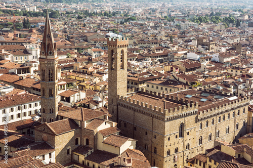 Palazzo del Bargello and Badia Fiorentina steeple, Florence photo