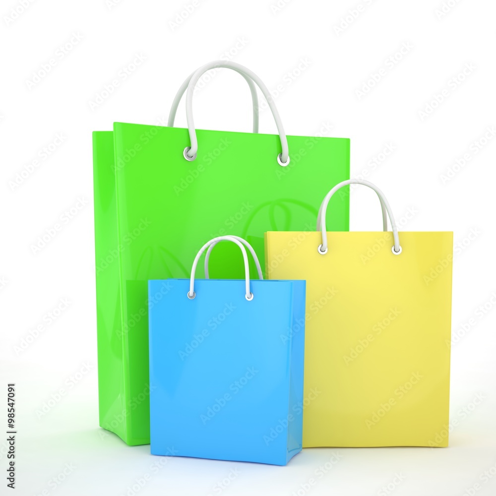 Paper Shopping Bags isolated on white background Paper Shopping Bags isolated on white background