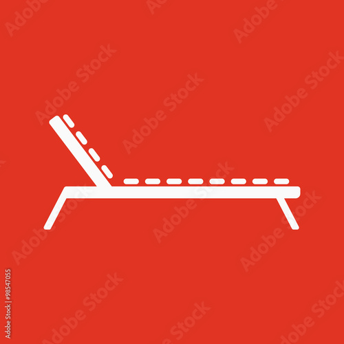 The lounger icon. Sunbed symbol. Flat