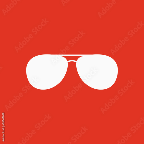 The sunglasses icon. Glasses symbol. Flat